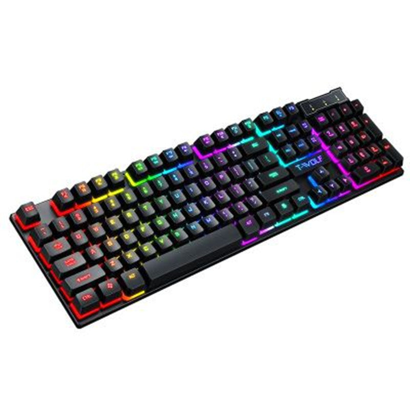 Clavier gaming rétroéclairé RGB sur un bureau