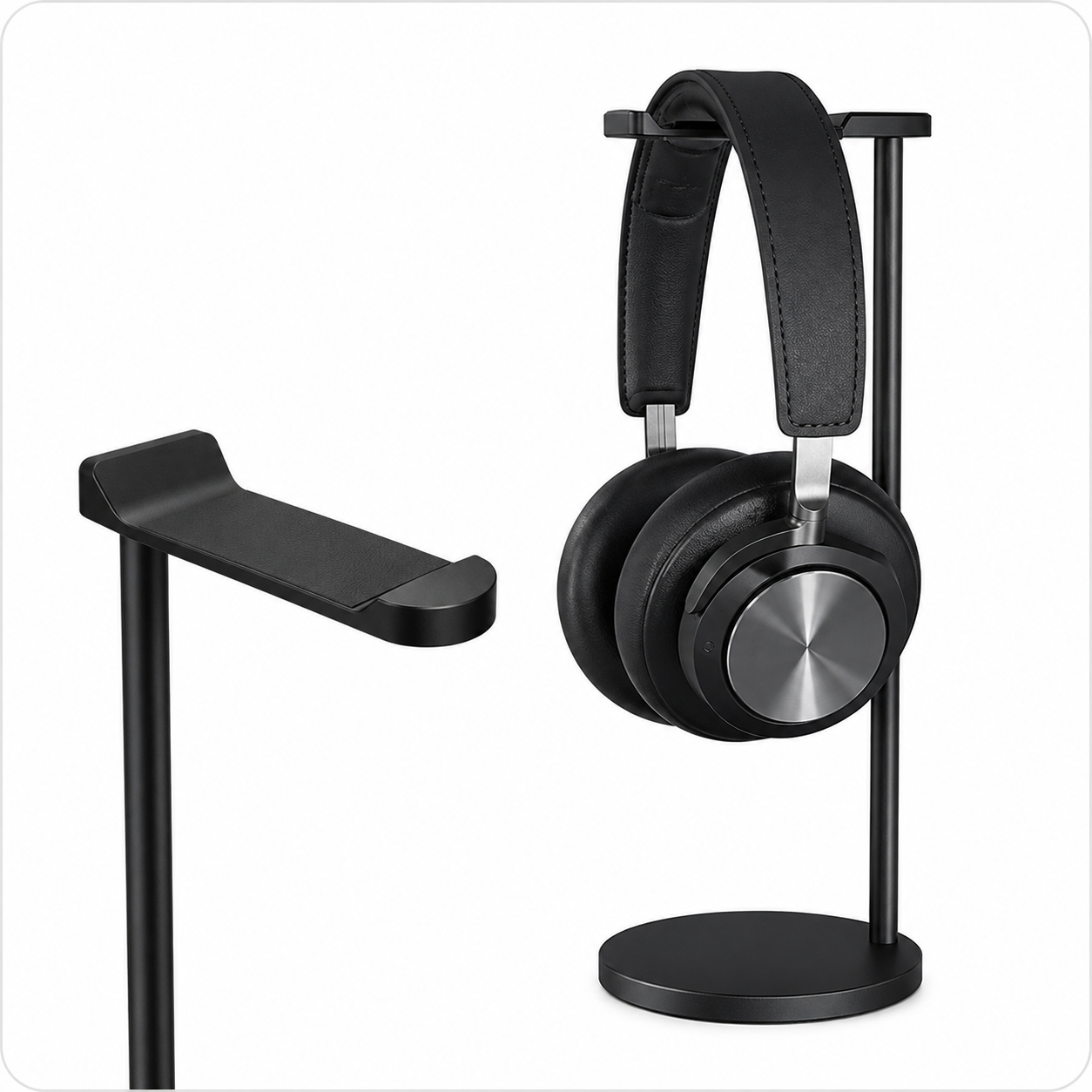 Support casque gaming en aluminium sur un bureau