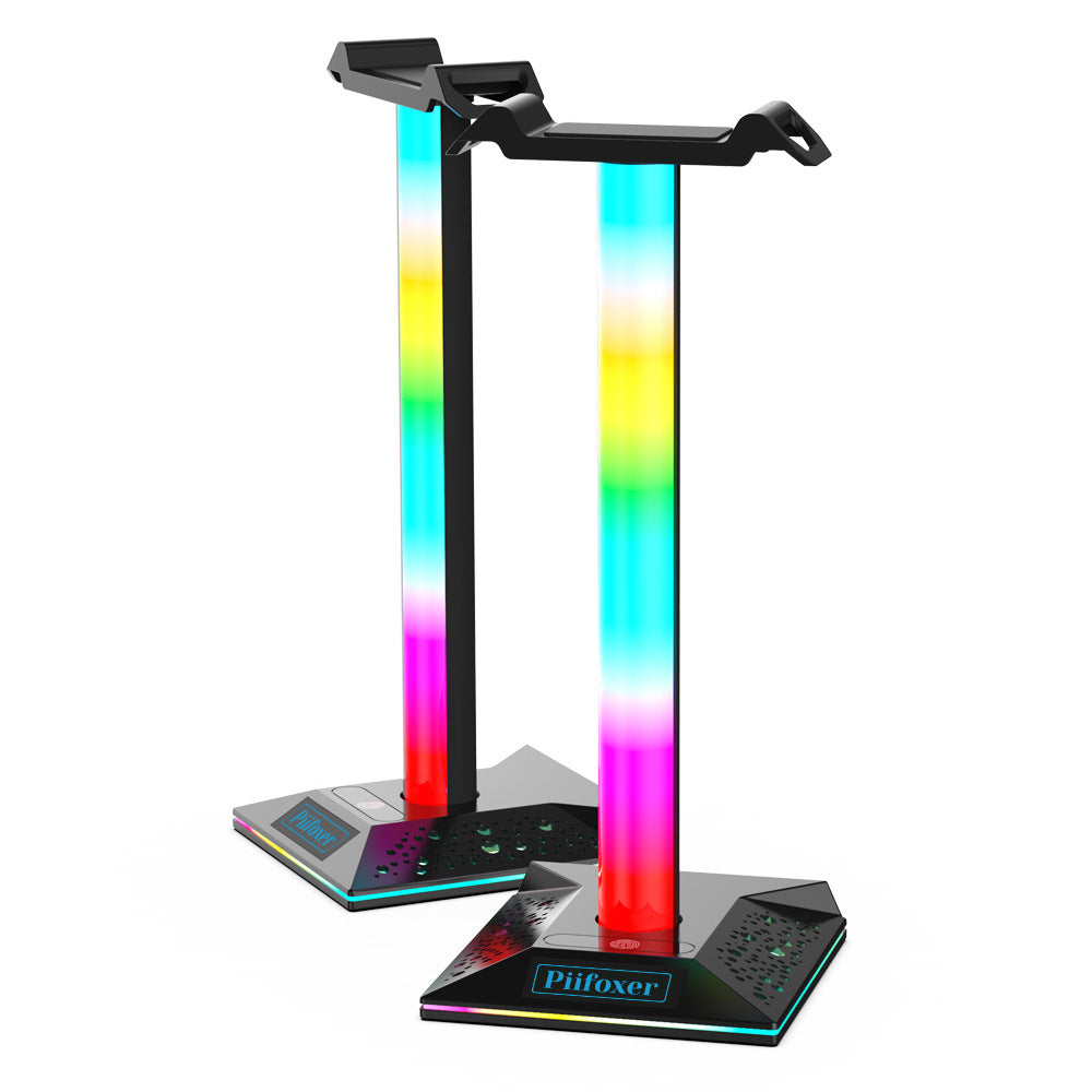 Support casque gaming RGB au design semi-transparent lumineux