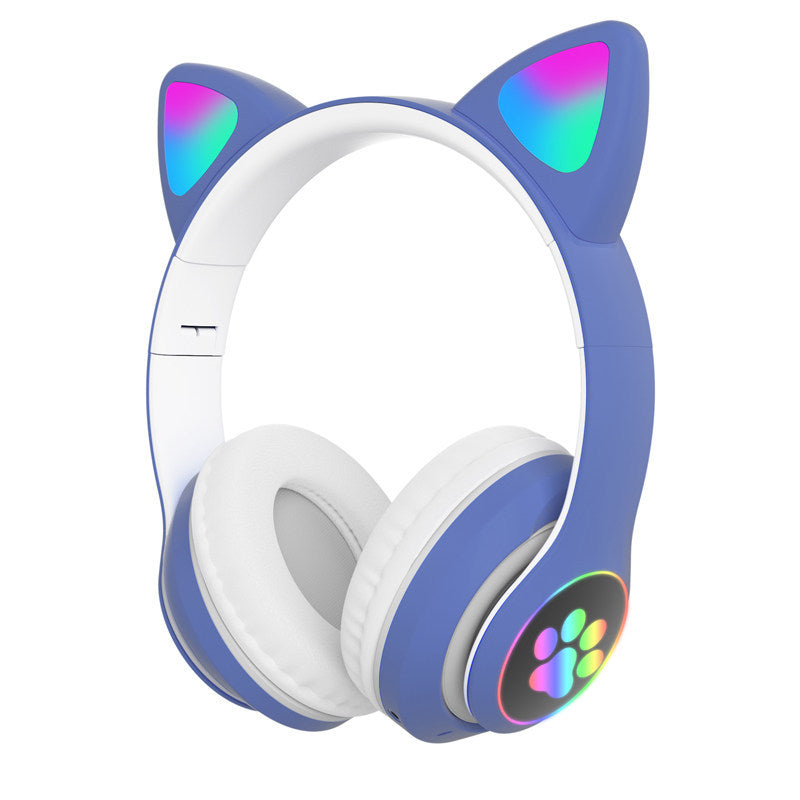 Casque Bluetooth à oreilles de chat lumineuses LED RGB
