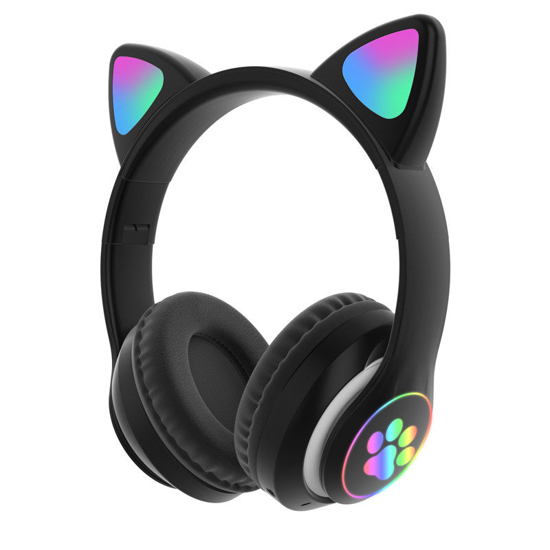 Casque Bluetooth à oreilles de chat lumineuses LED RGB