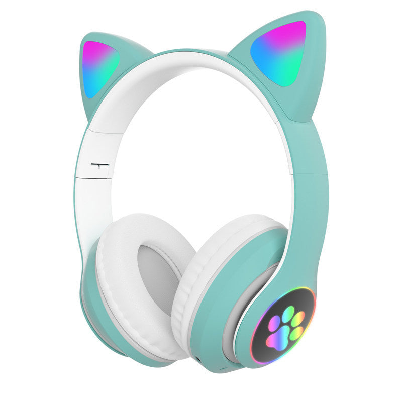 Casque Bluetooth à oreilles de chat lumineuses LED RGB