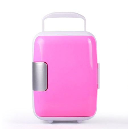 Mini frigo compact 4 litres chaud et froid pour voiture, coloris bleu, rose et blanc