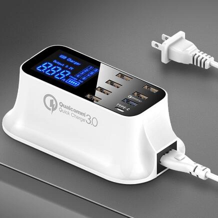 Station de charge USB 8 ports avec Quick Charge 3.0 et écran LED