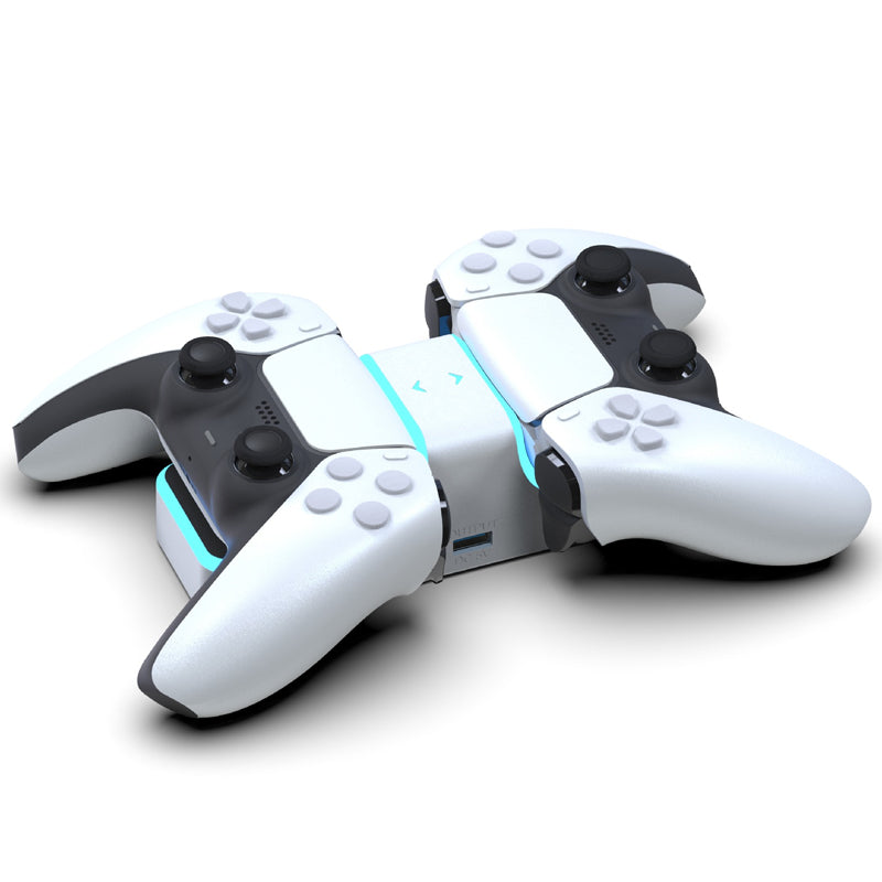 Station de charge double pour deux manettes PS5 DualSense avec indicateurs LED