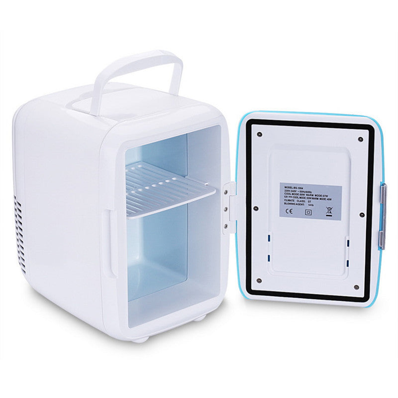 Mini frigo compact 4 litres chaud et froid pour voiture, coloris bleu, rose et blanc
