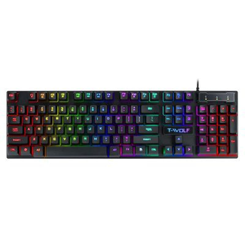 Clavier gaming filaire T20 noir avec rétroéclairage RGB multicolore