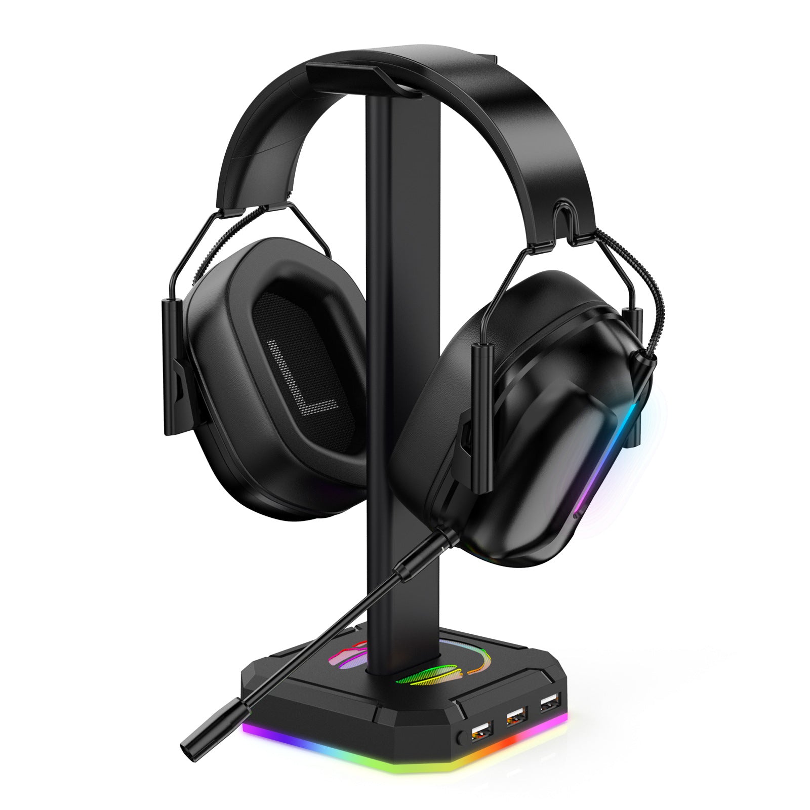 Support casque gaming RGB ZUOYA au design e-sport avec éclairage ambiant