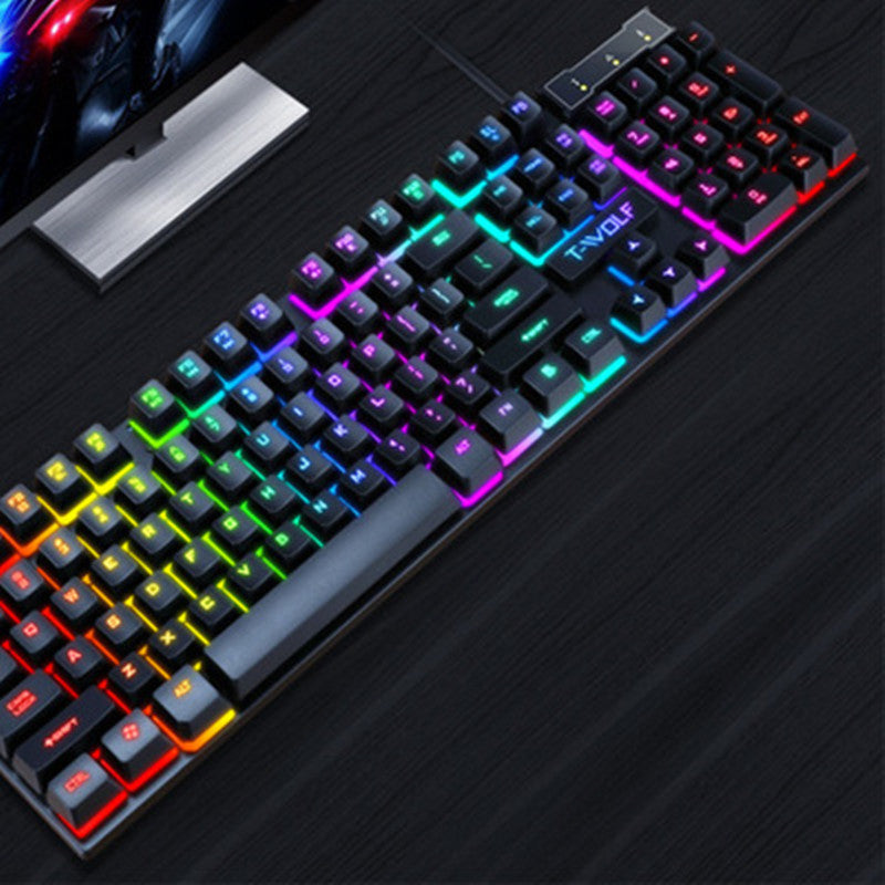 Clavier gaming filaire T20 noir avec rétroéclairage RGB multicolore