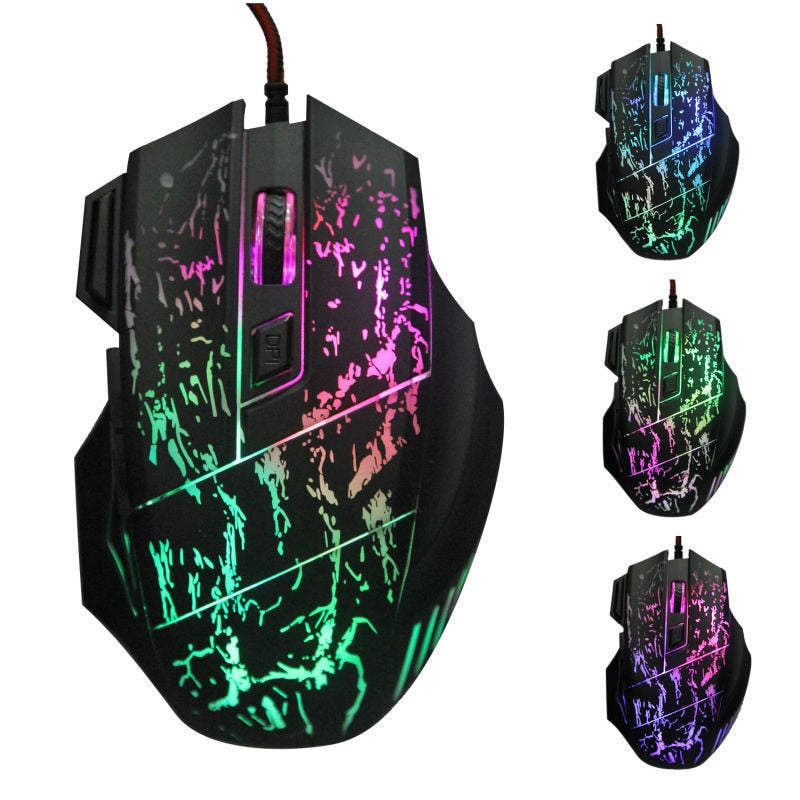 Souris gaming filaire au design transparent ultra-fin avec éclairage LED