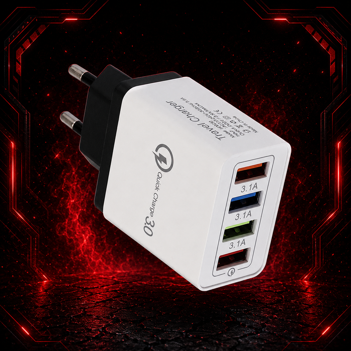Chargeur mural USB 4 ports avec charge rapide Quick Charge 3.0
