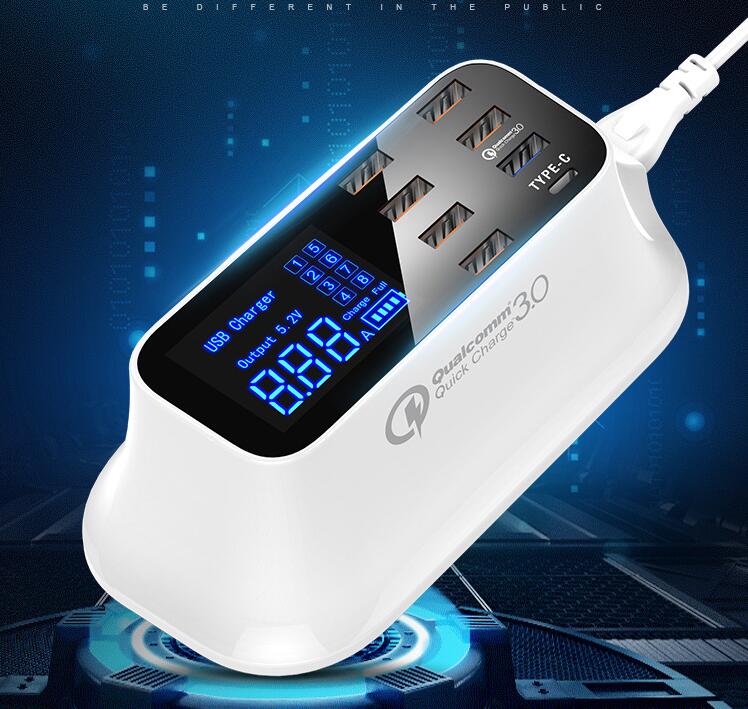 Station de charge USB 8 ports avec Quick Charge 3.0 et écran LED