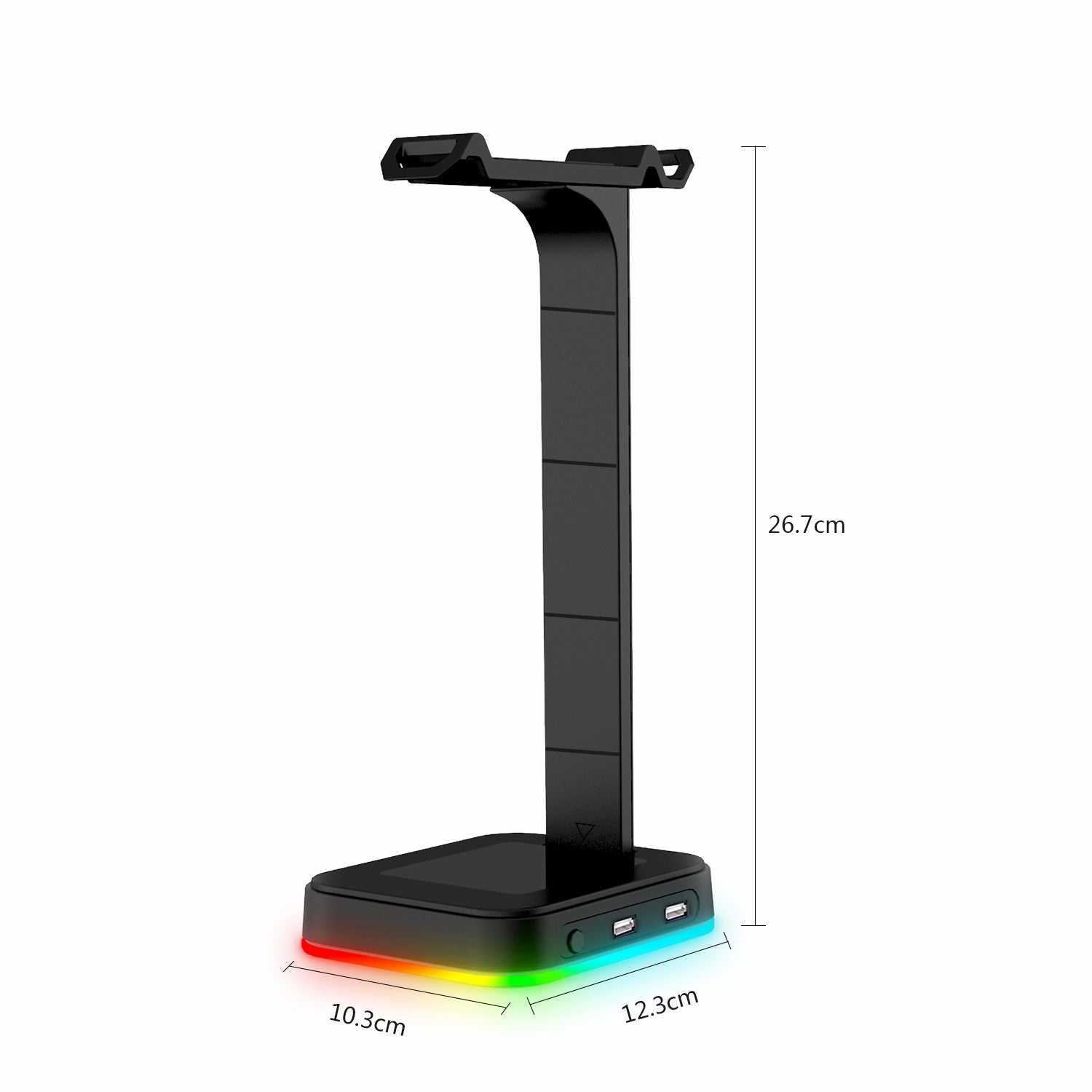 Support casque gaming RGB 2-en-1 avec multiprise USB intégrée