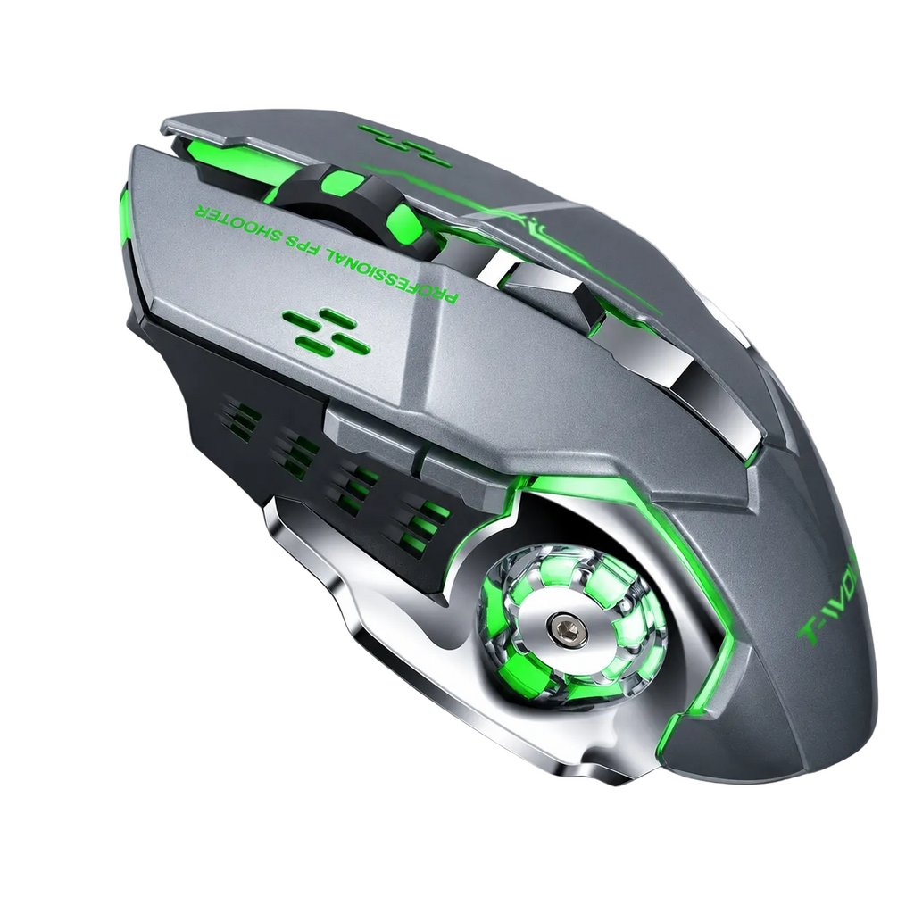 Souris gaming sans fil 2400 DPI rétroéclairée ergonomique à 6 boutons