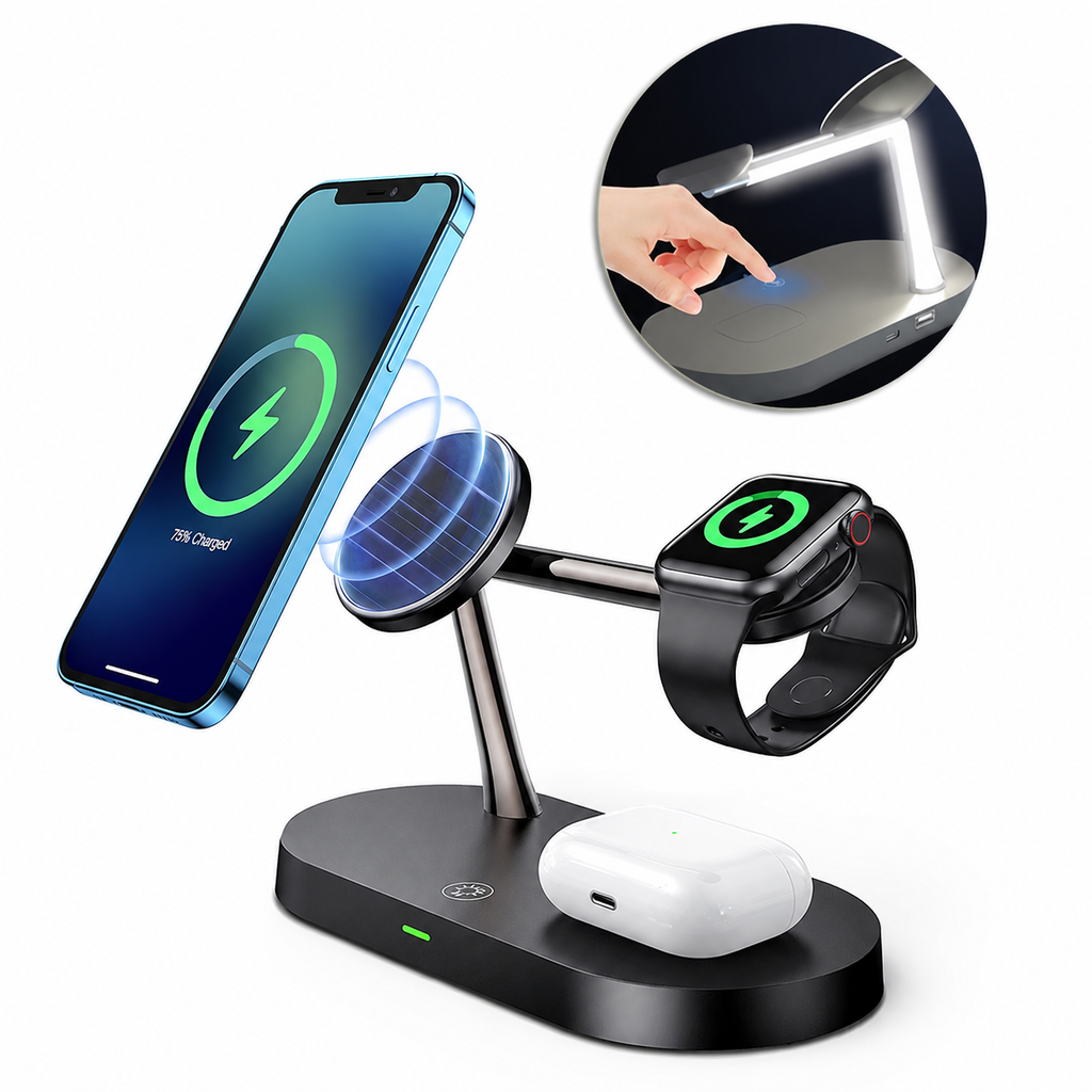 Chargeur magnétique sans fil 5-en-1 pour iPhone, Apple Watch et AirPods