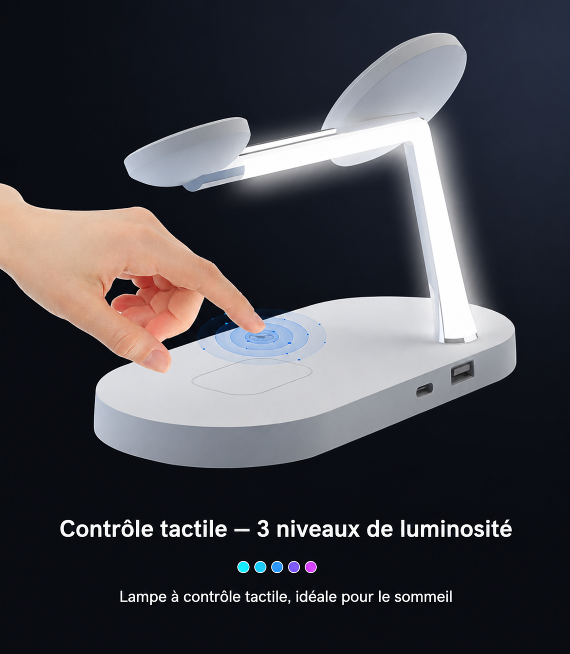 Chargeur magnétique sans fil 5-en-1 pour iPhone, Apple Watch et AirPods