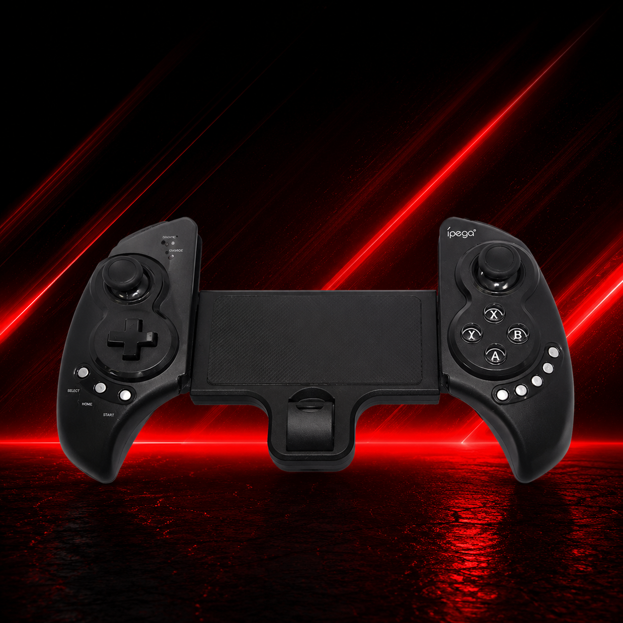 Manette de jeu ajustable pour smartphone et tablette, coloris noir et rouge
