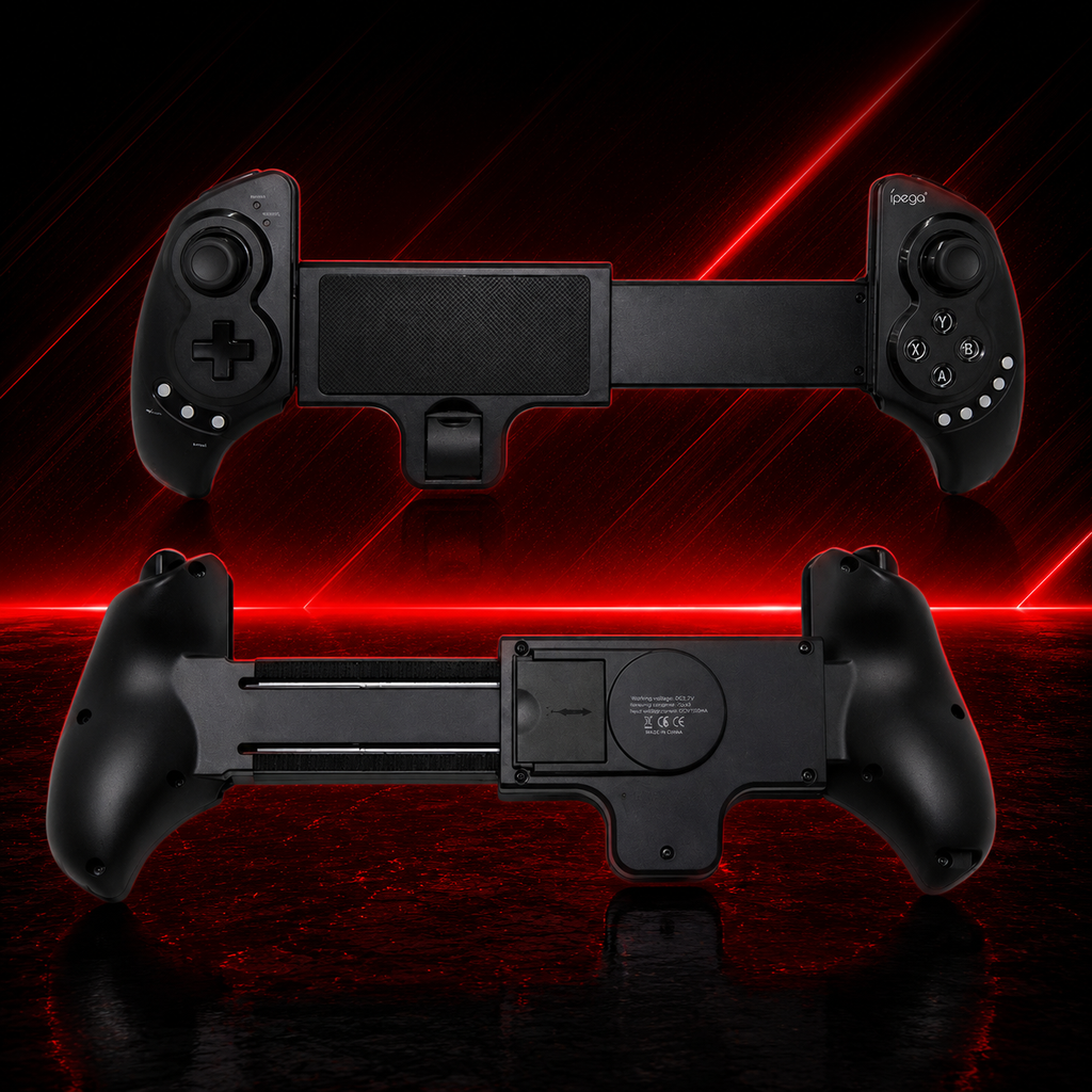 Manette de jeu ajustable pour smartphone et tablette, coloris noir et rouge