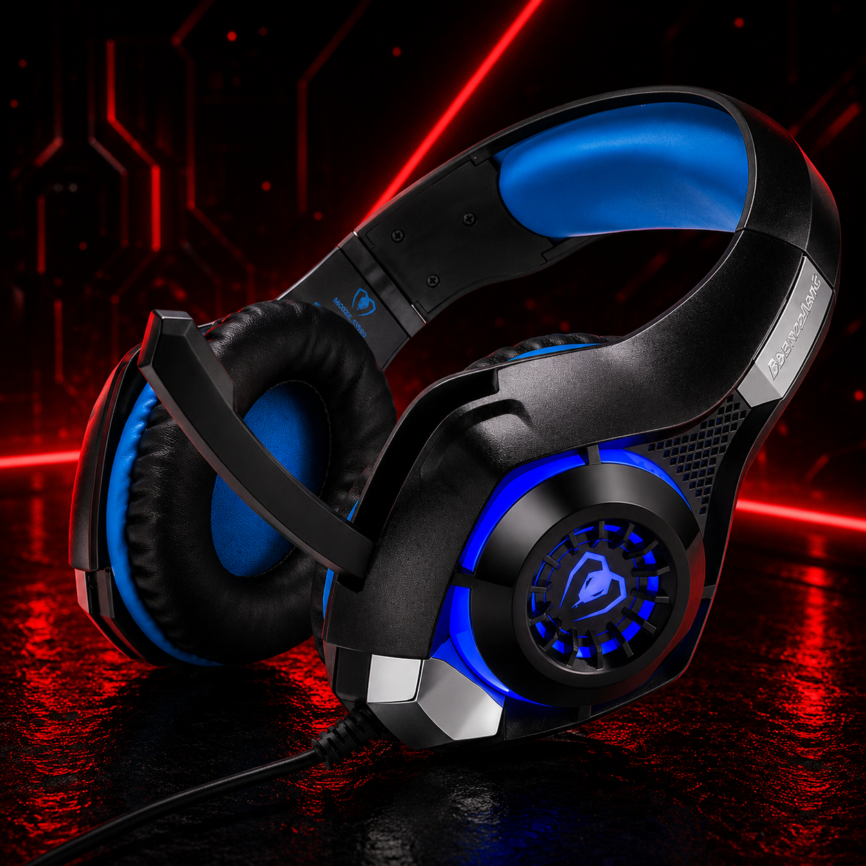 Casque gaming stéréo avec micro et éclairage LED pour PS4 et PC