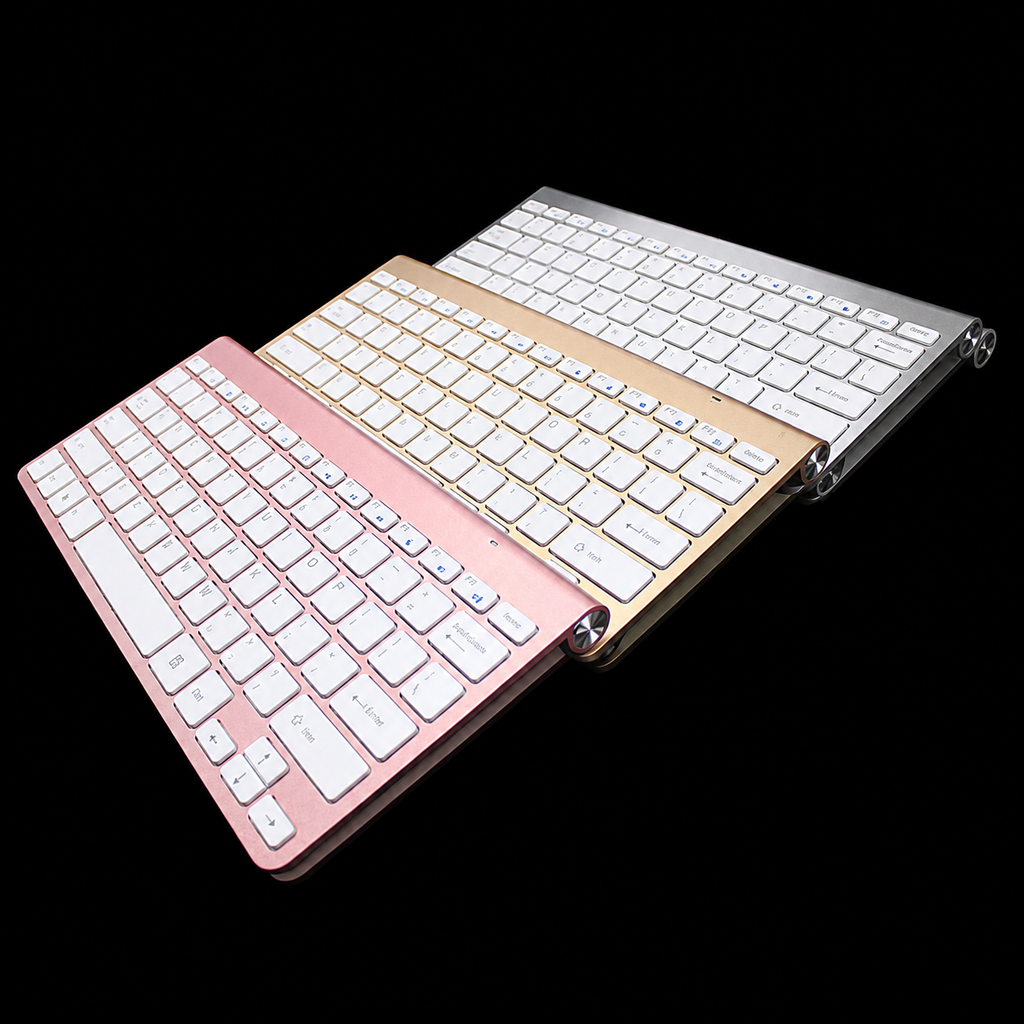 Combo clavier et souris sans fil mini portable 2,4 GHz, coloris or, argent et rose