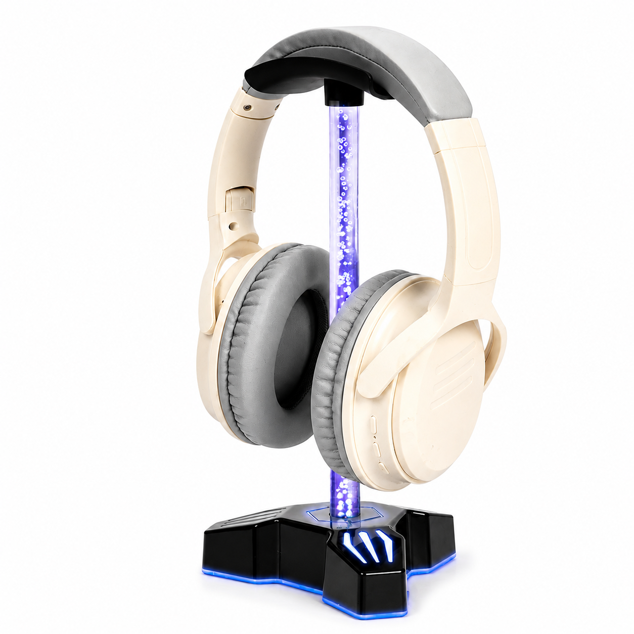 Support casque gaming RGB en forme de tête avec éclairage respirant
