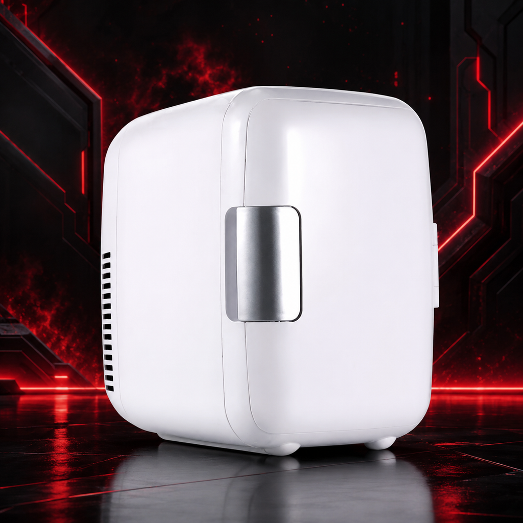 Mini frigo compact 4 litres chaud et froid pour voiture, coloris bleu, rose et blanc