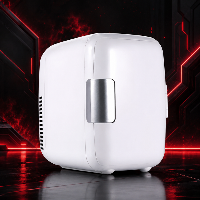 Mini frigo compact 4 litres chaud et froid pour voiture, coloris bleu, rose et blanc