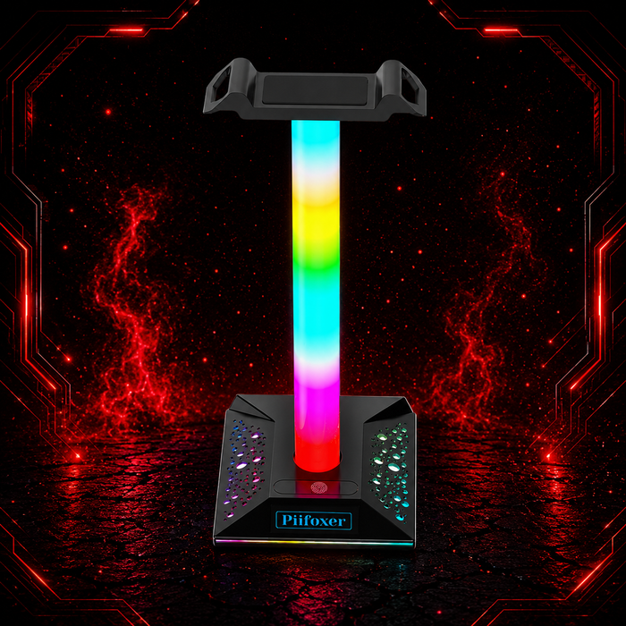 Support casque gaming RGB au design semi-transparent lumineux