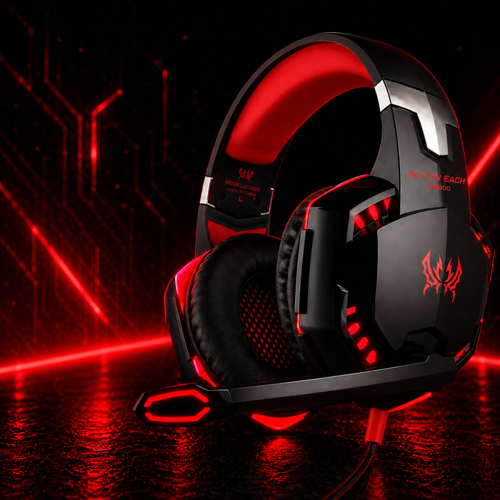 Casque Gaming Filaire Surround – Basses Profondes & Micro