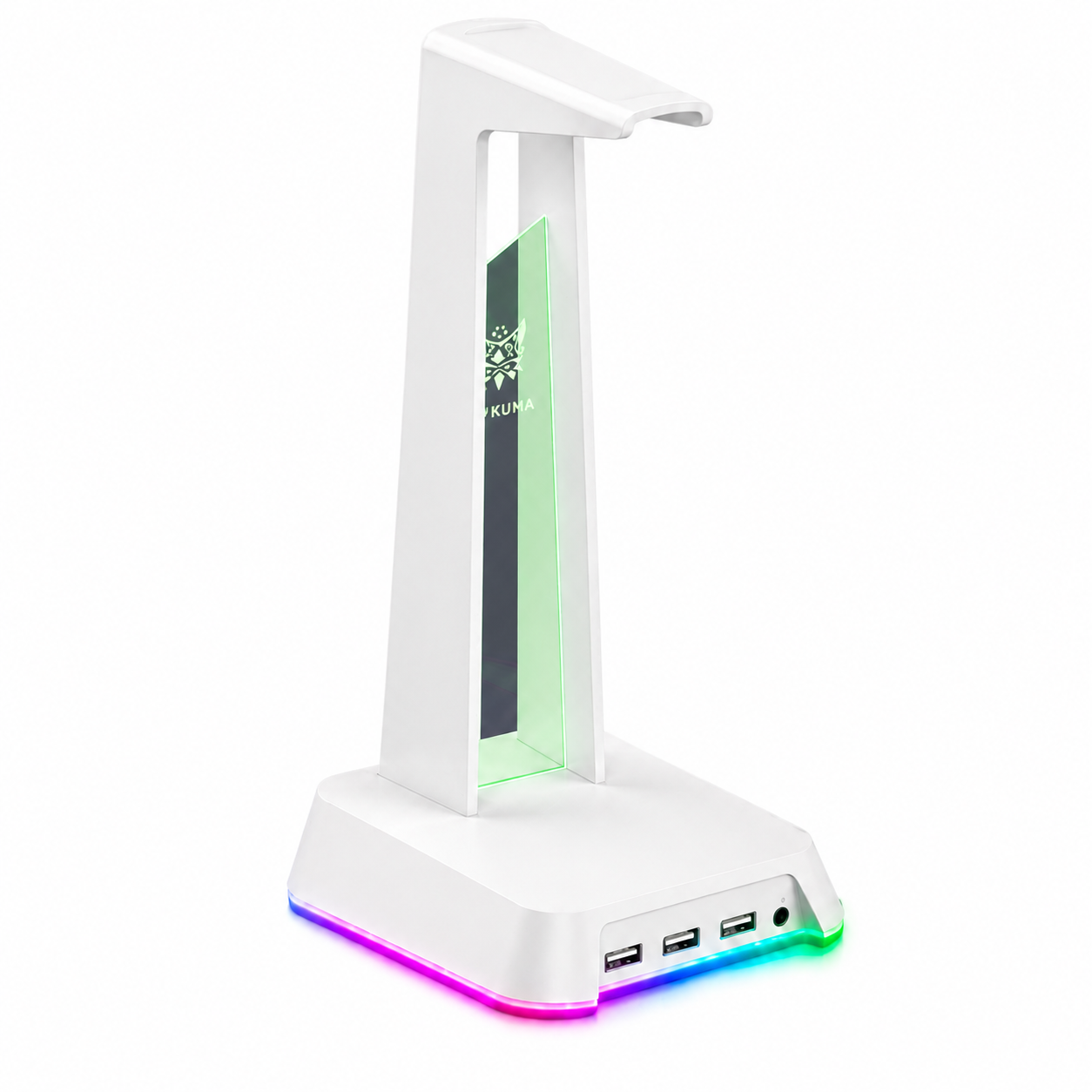 Support casque gaming RGB ST2 avec base LED détachable et ports USB