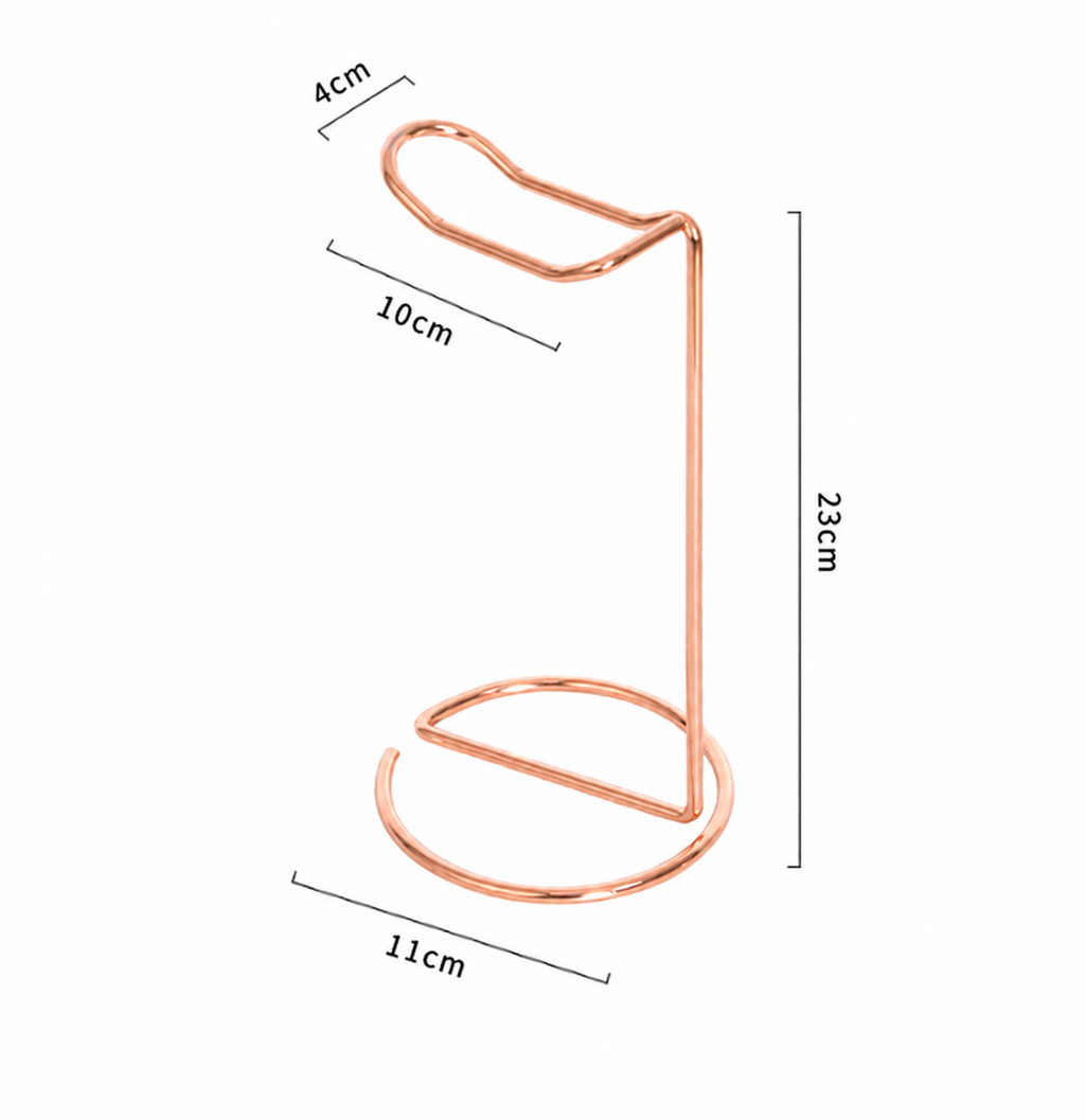 Support casque gaming en métal finition or rose élégant