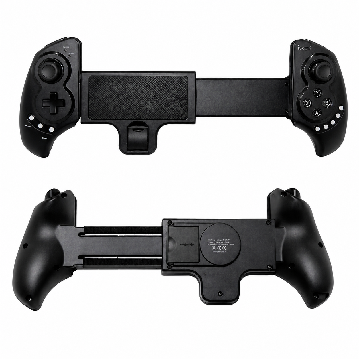 Manette de jeu ajustable pour smartphone et tablette, coloris noir et rouge