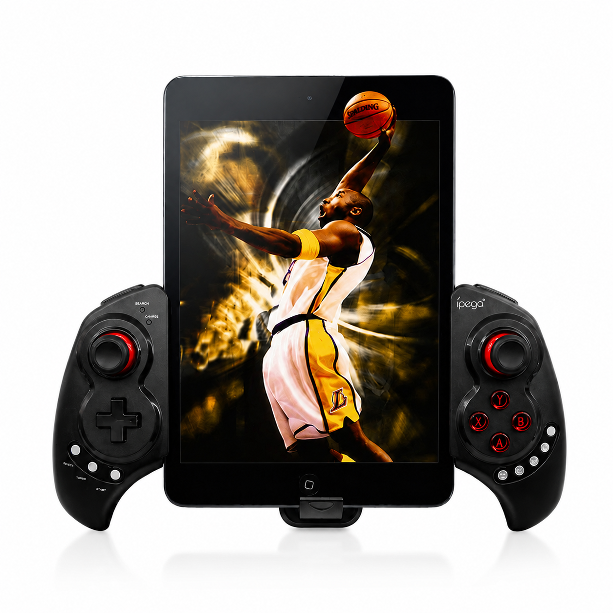 Manette de jeu ajustable pour smartphone et tablette, coloris noir et rouge