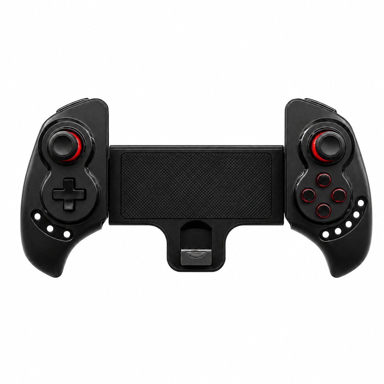 Manette de jeu ajustable pour smartphone et tablette, coloris noir et rouge