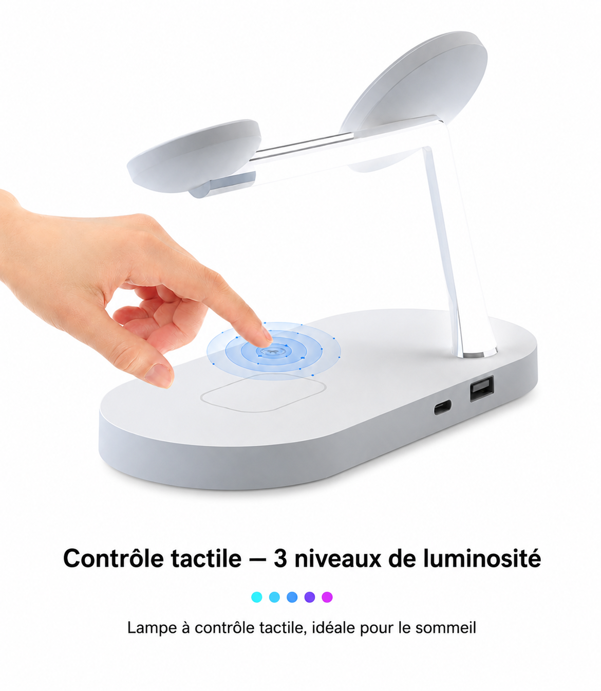 Chargeur magnétique sans fil 5-en-1 pour iPhone, Apple Watch et AirPods
