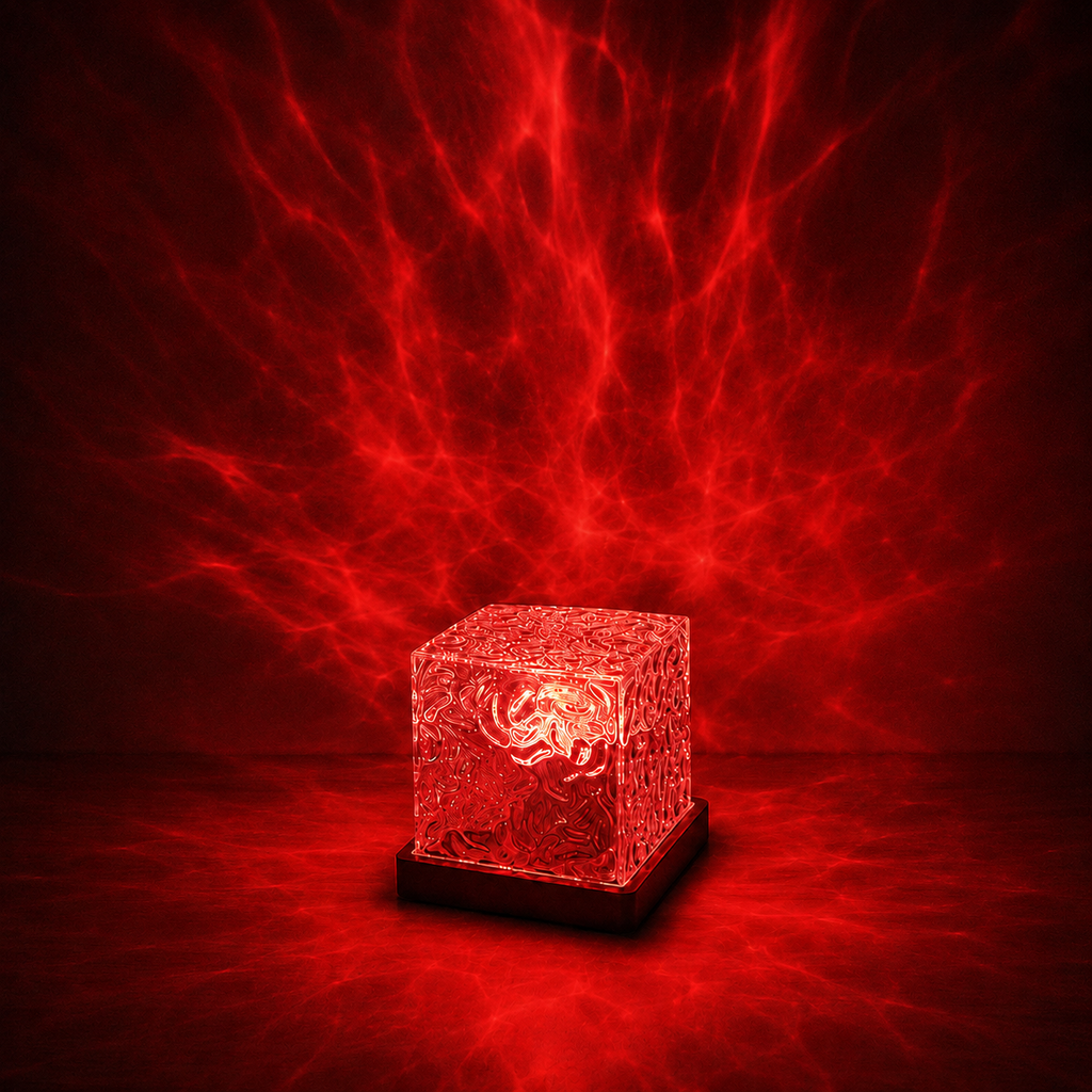 Lampe d'ambiance cristal RGB effet vague d'eau avec télécommande