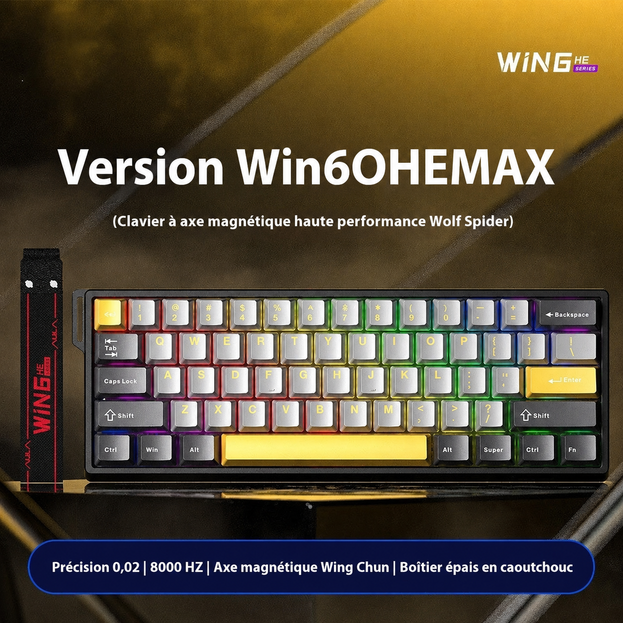 Clavier Gaming Magnétique WiN HE – MAX (Hall Effect 0,02 mm, RGB)