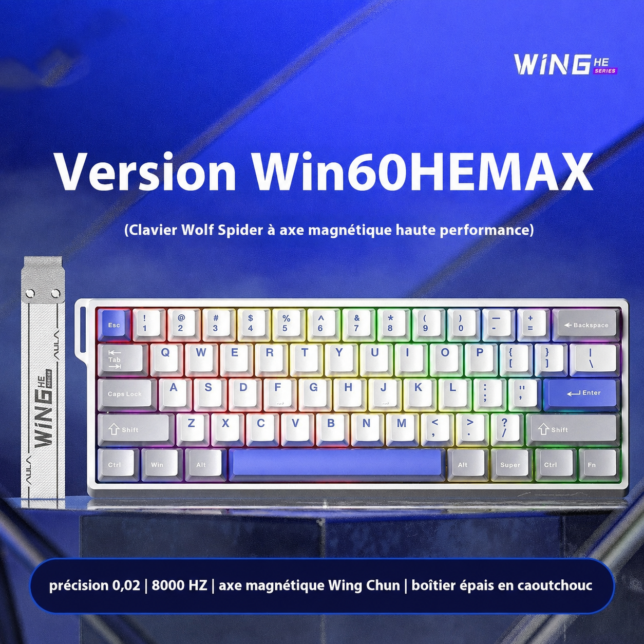 Clavier Gaming Magnétique WiN HE – MAX (Hall Effect 0,02 mm, RGB)