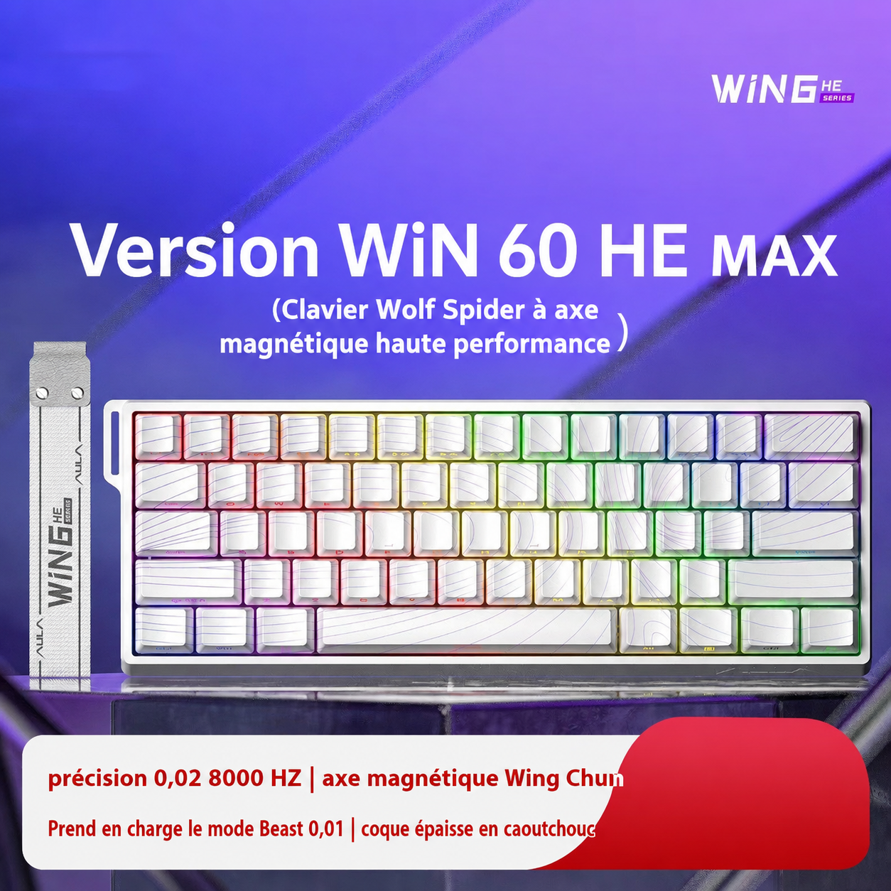 Clavier Gaming Magnétique WiN HE – MAX (Hall Effect 0,02 mm, RGB)