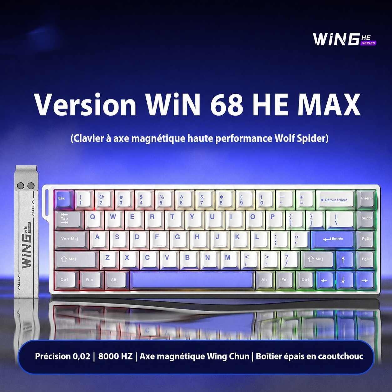 Clavier Gaming Magnétique WiN HE – MAX (Hall Effect 0,02 mm, RGB)