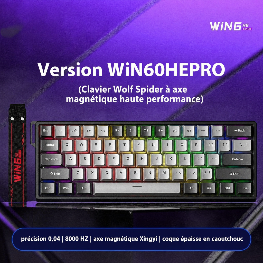 Clavier Gaming Magnétique WiN HE – PRO (Hall Effect, Rapid Trigger, RGB)