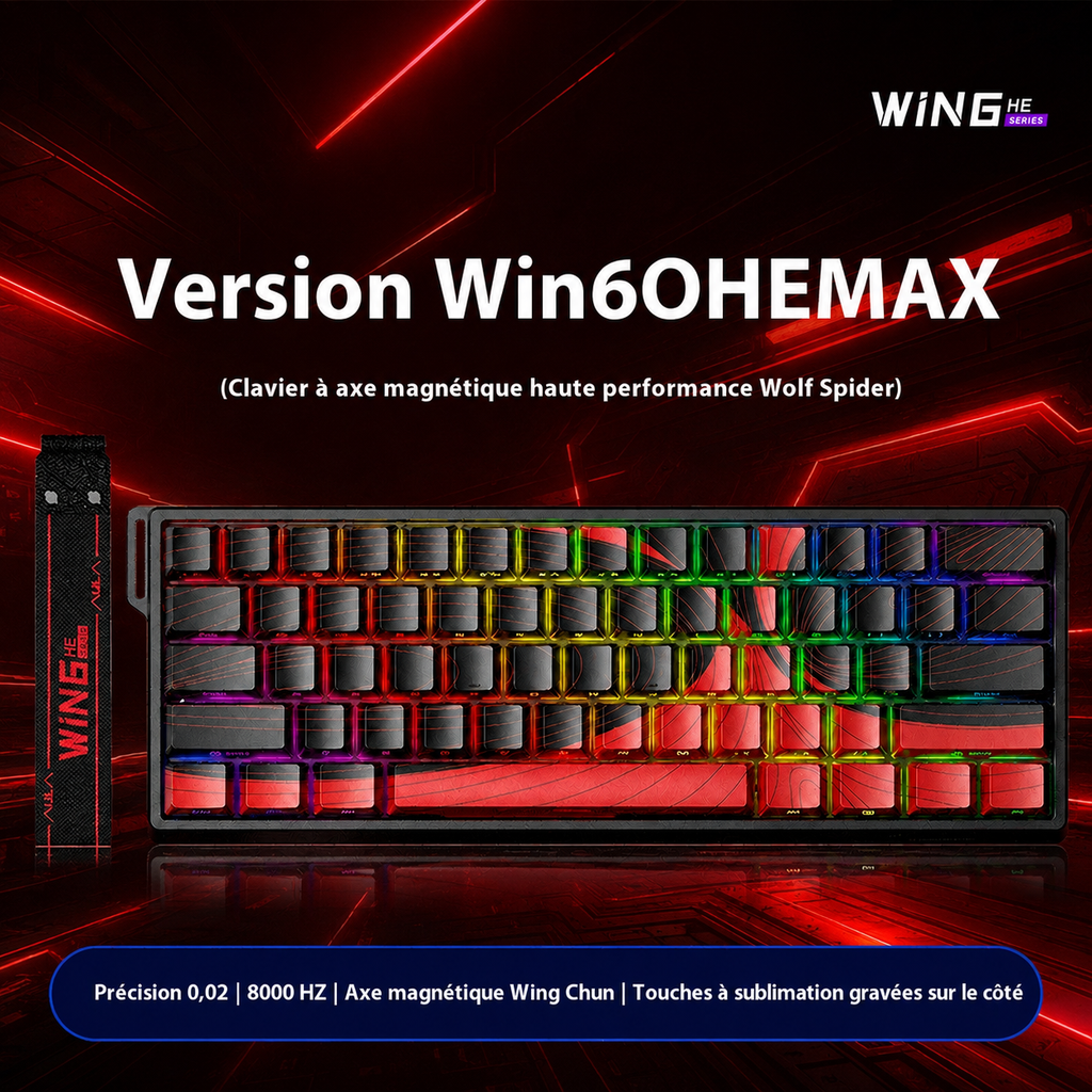 Clavier gaming magnétique WiN HE MAX Hall Effect avec keycaps PBT et RGB
