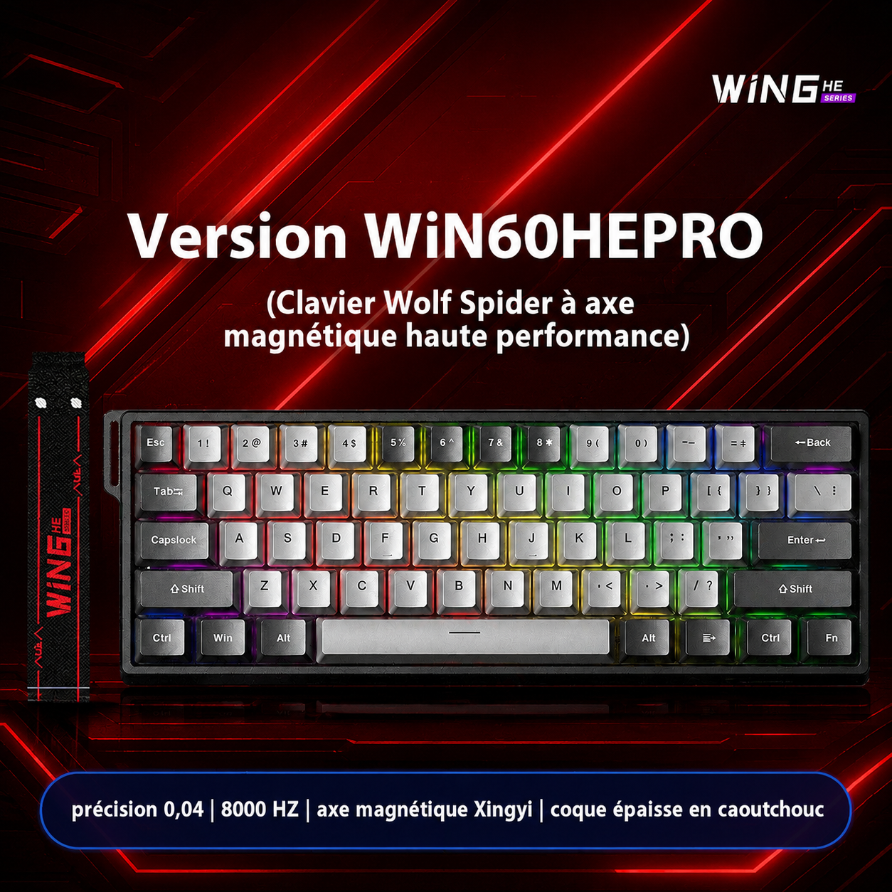 Clavier gaming magnétique WiN HE PRO Hall Effect Rapid Trigger RGB