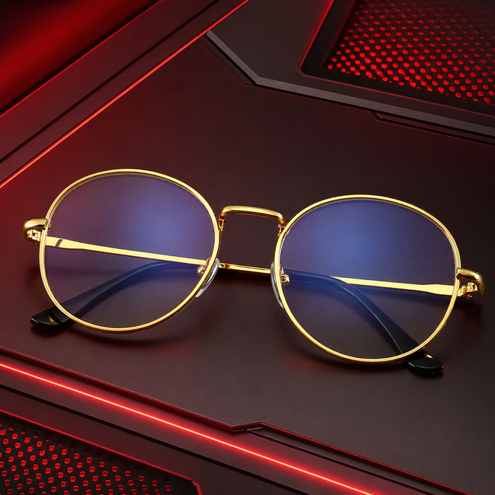 Lunettes anti-lumière bleue rondes en métal anti-fatigue – GaminGearstore