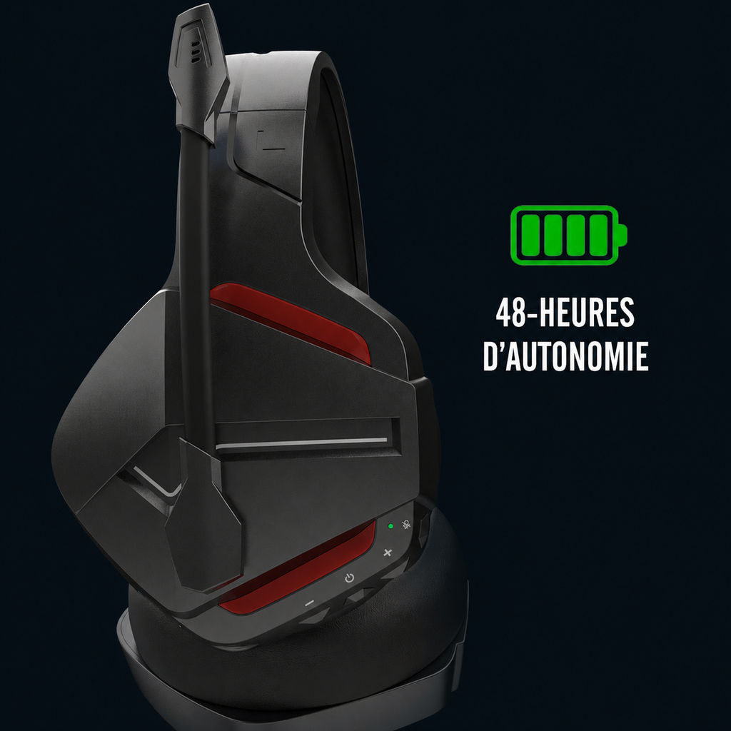 Casque Gaming Sans Fil RGB – 2,4 GHz, Bluetooth & Jack, Micro Antibruit
