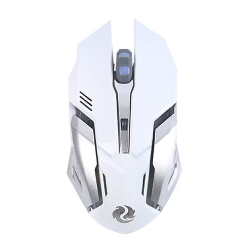 Souris gaming sans fil silencieuse T1, coloris noir, blanc et rose