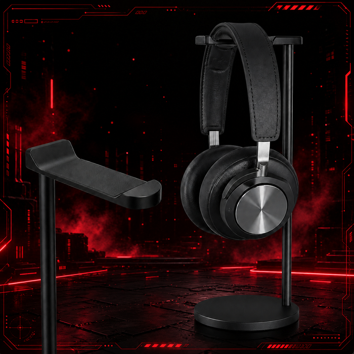 Support casque gaming en aluminium massif finition CNC premium