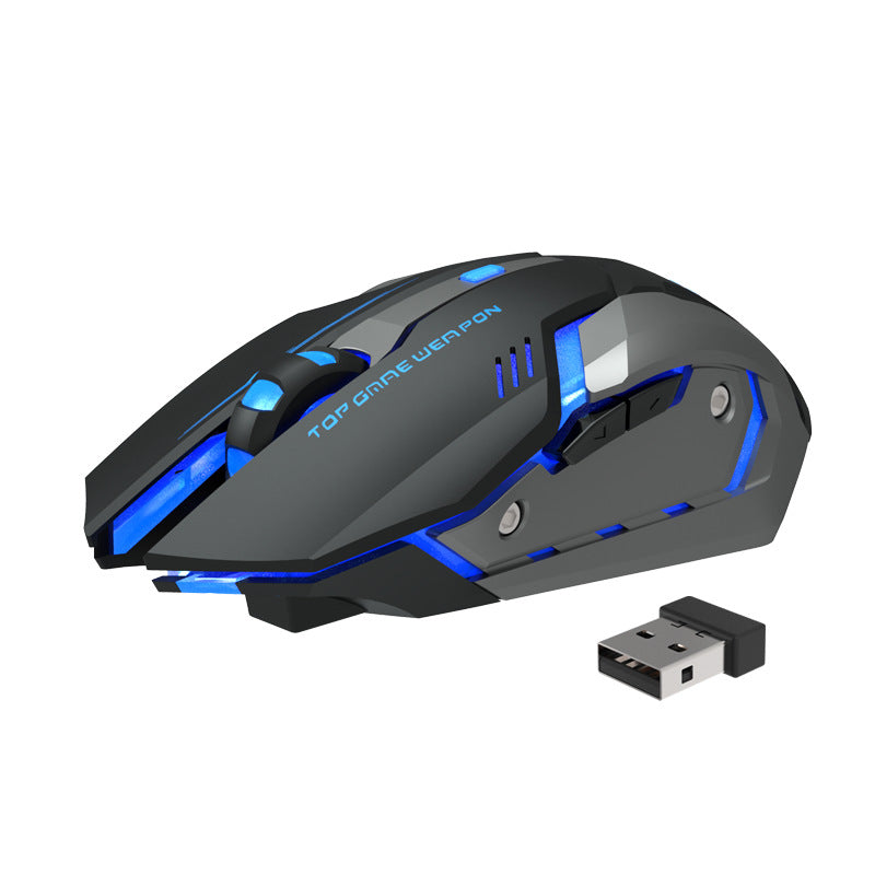 Souris gaming sans fil silencieuse T1, coloris noir, blanc et rose