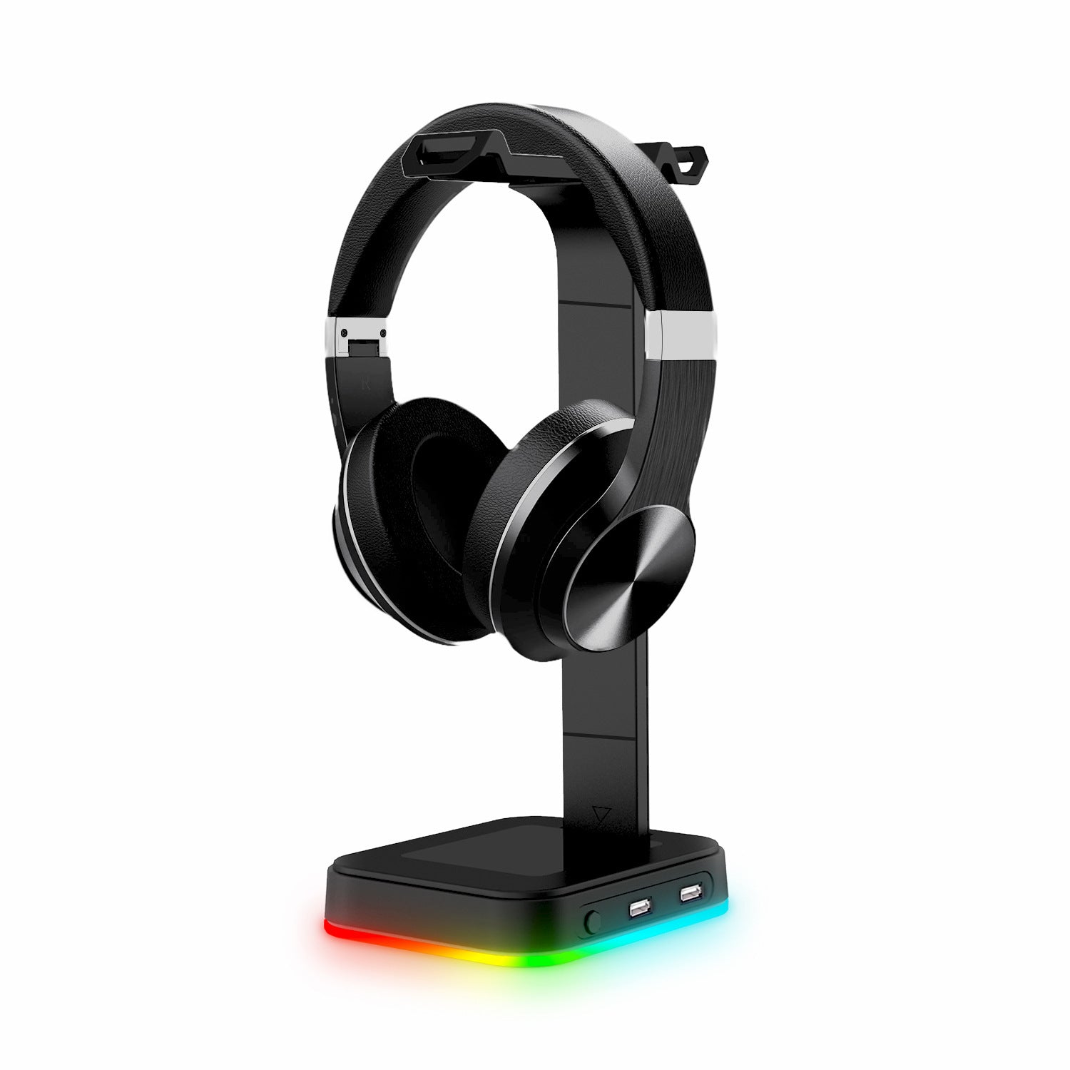 Support casque gaming RGB 2-en-1 avec multiprise USB intégrée