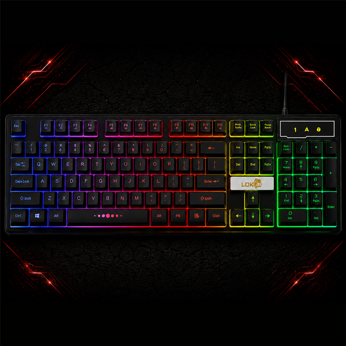 Clavier gaming filaire lumineux USB rétroéclairé RGB